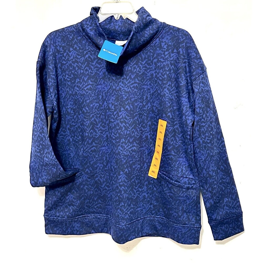 Columbia Funnel Pullover Sweatshirt Women's XXL Dark Sapphire Blue Black NWT